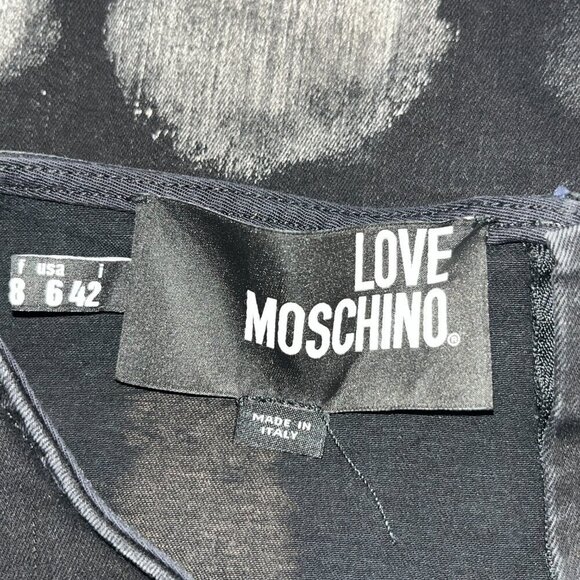 RARE LOVE MOSCHINO Sleeveless Black Denim with Sequin & Embroidered Patches - 6 - Picture 9 of 16